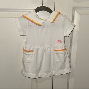 Burberry Kids & Baby Equestrian Knight cotton polo dress with pink & yellow 9m